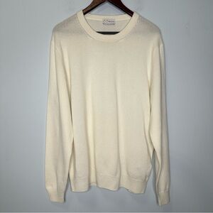 Wolf vs Goat Ivory 100% Cashmere Crew Neck Pullover Sweater Size L $550 NWOT!